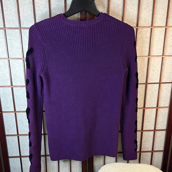 Ralph Lauren Purple Sweater with Black Bow Accents - Picture 11 of 13